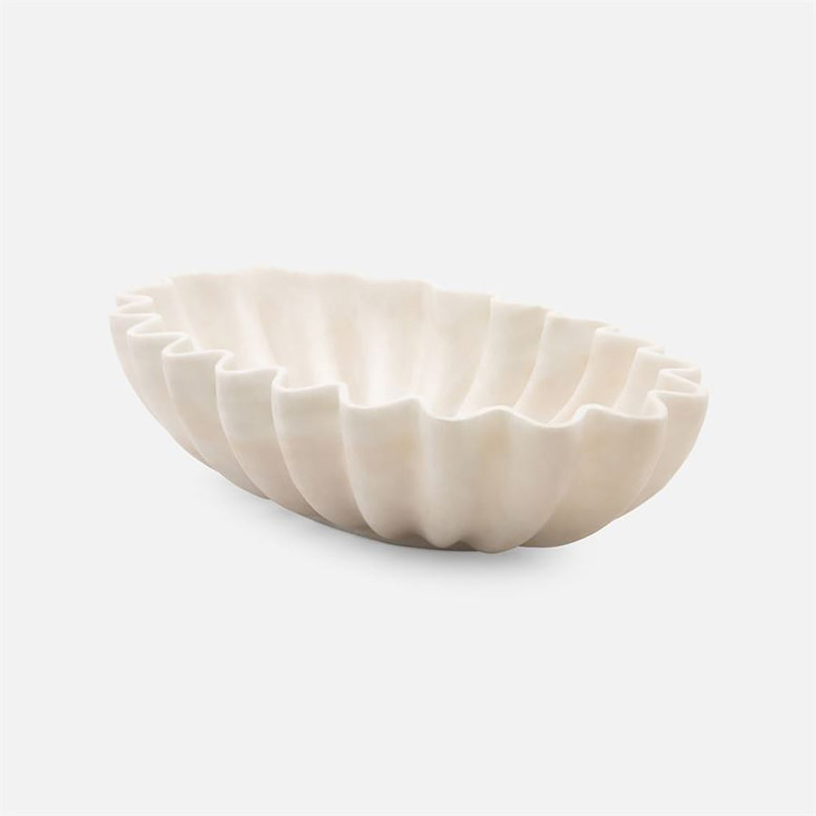 Made Goods Darci 22-Inch Curved Marble Outdoor Bowl