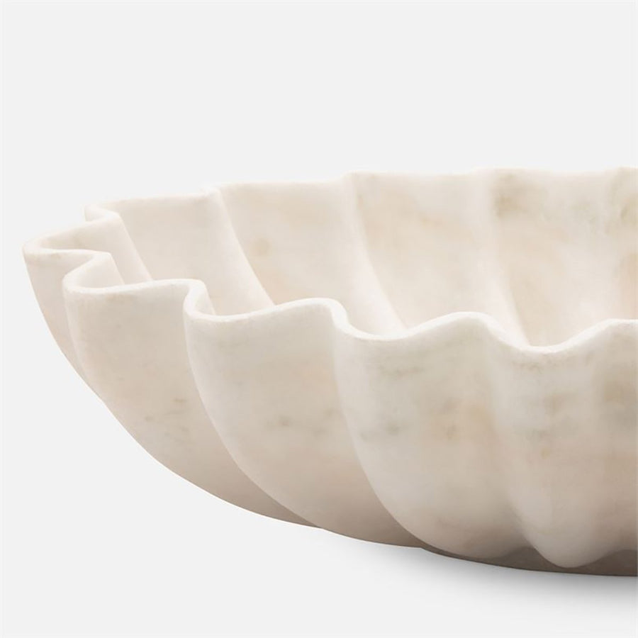 Made Goods Darci 22-Inch Curved Marble Outdoor Bowl