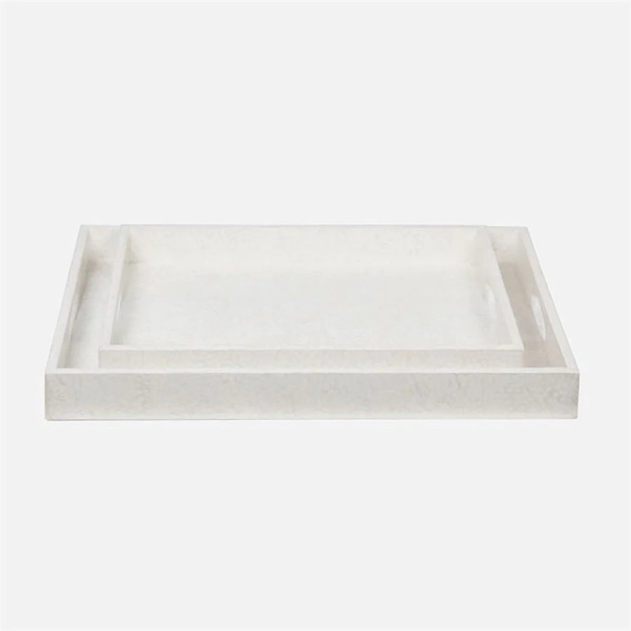 Made Goods Della Lacquered Eggshell Tray, 2-Piece Set