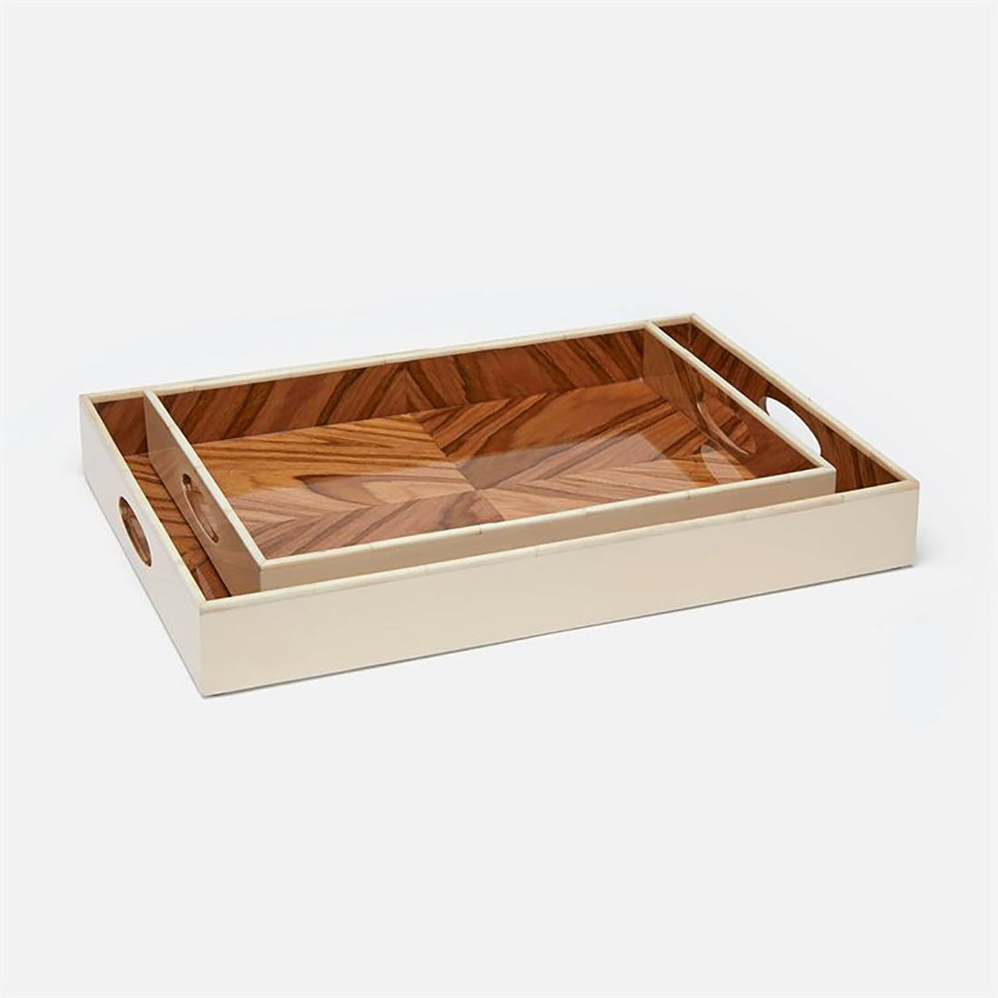 Made Goods Dixon Formal Wood Tray, 2-Piece Set