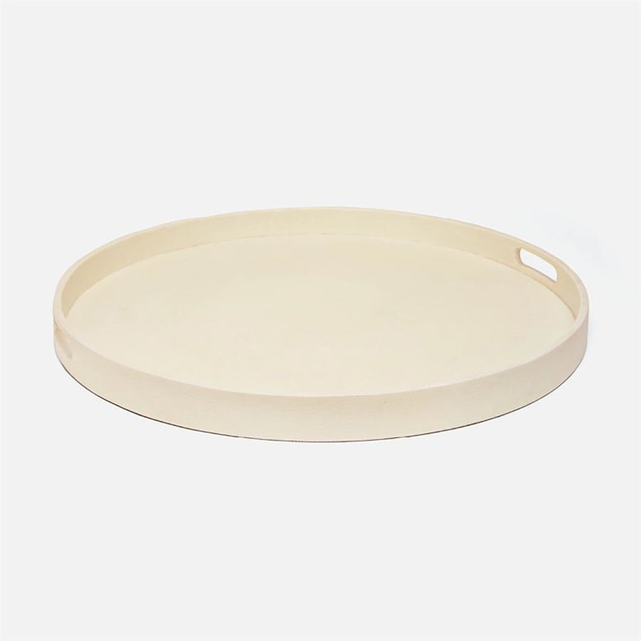 Made Goods Elodie XL Round Faux Raffia Tray