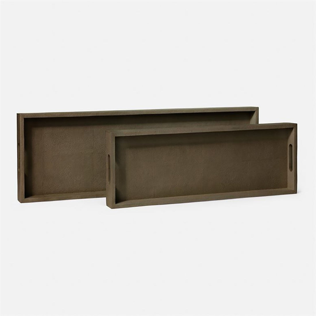 Made Goods Emery Vintage Faux Shagreen Console Tray, 2-Piece Set