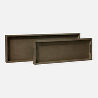 Made Goods Emery Vintage Faux Shagreen Console Tray, 2-Piece Set