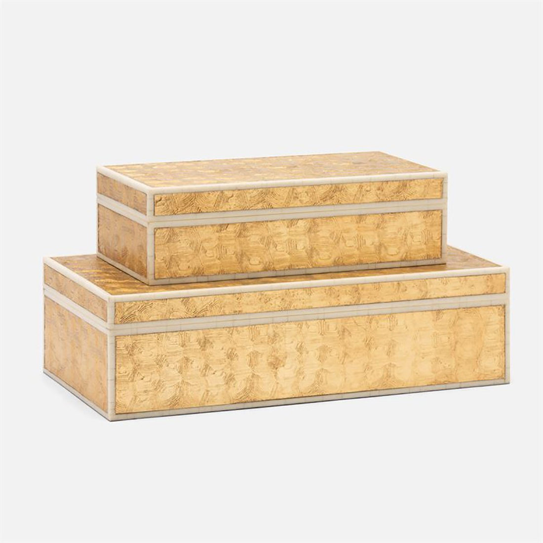 Made Goods Gaston Faux Turtle Box, 2-Piece Set