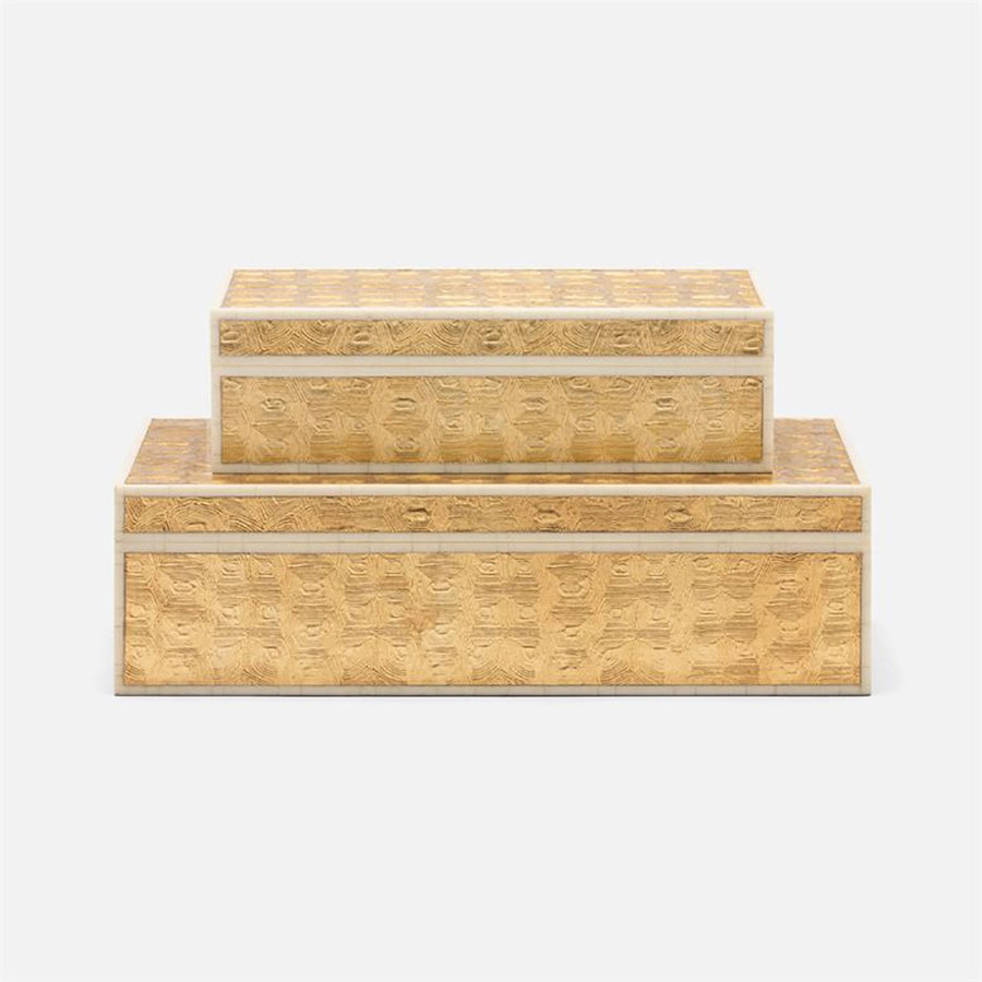 Made Goods Gaston Faux Turtle Box, 2-Piece Set