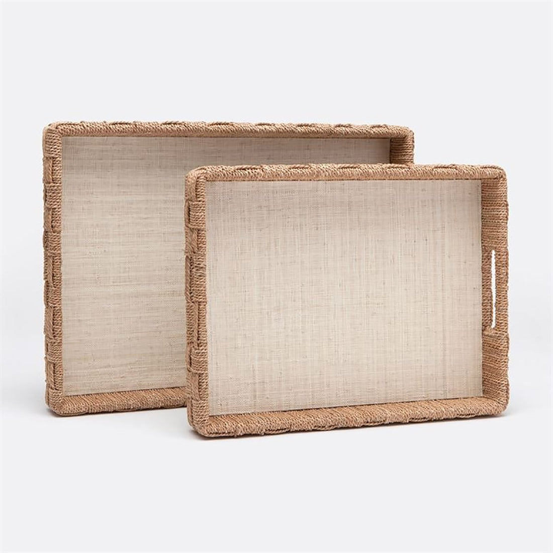 Made Goods Heather XL Rectangular Natural Rope Tray, 2-Piece Set