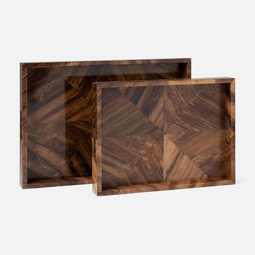 Made Goods Jada Parquet Tray, 2-Piece Set