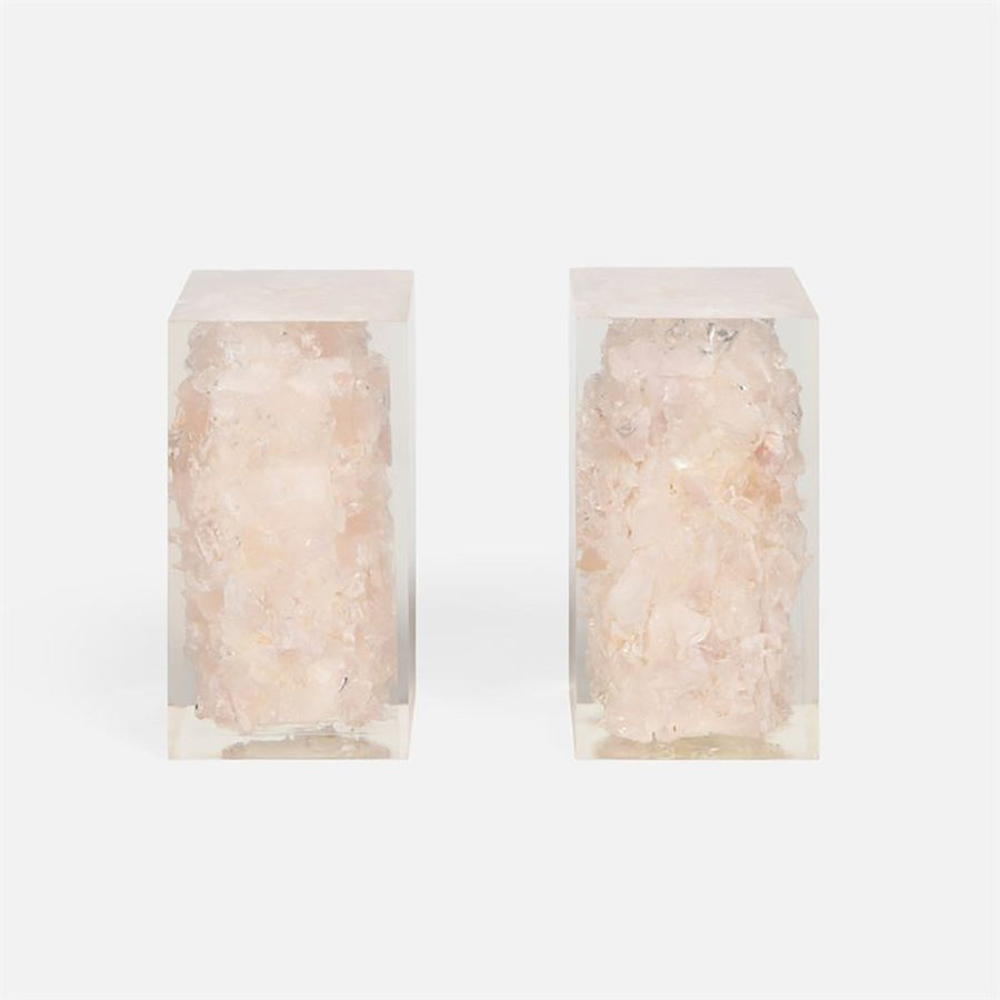 Made Goods Jessie Pale Pink Quartz Bookends, 2-Piece Set