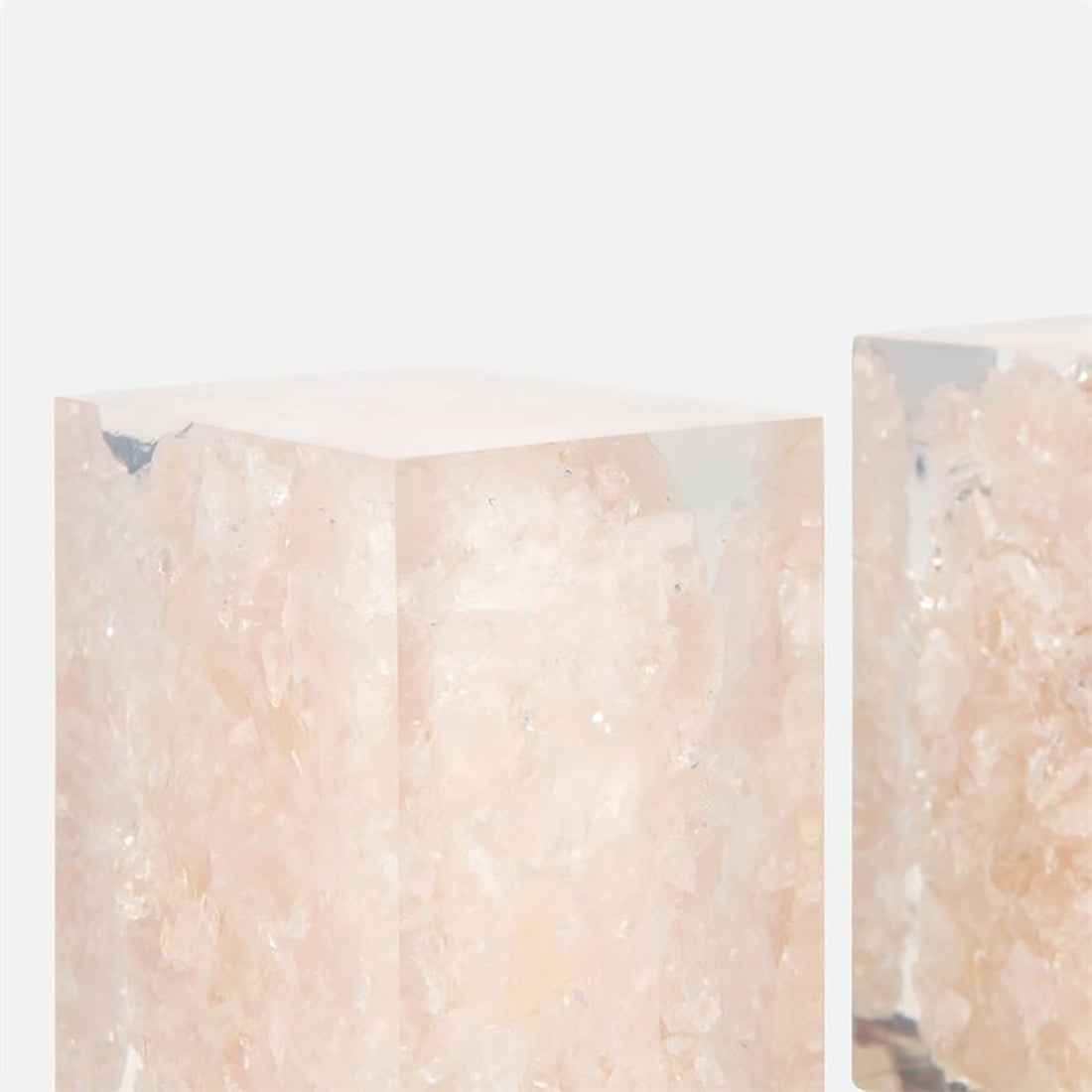 Made Goods Jessie Pale Pink Quartz Bookends, 2-Piece Set