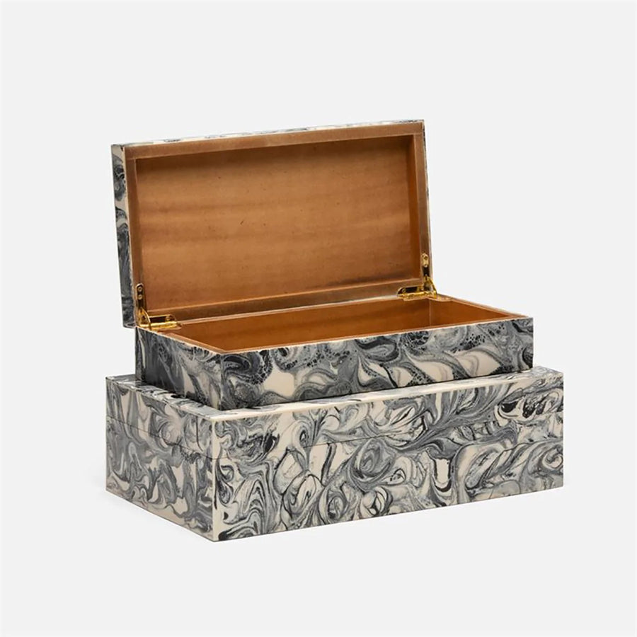 Made Goods Maverick Swirled Resin Box, 2-Piece Set