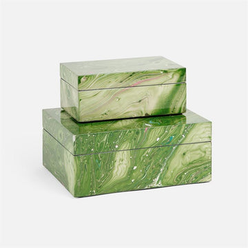 Made Goods Noelle Lacquered Resin Box, 2-Piece Set