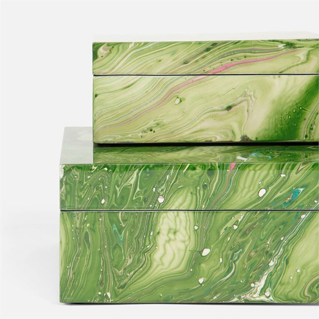 Made Goods Noelle Lacquered Resin Box, 2-Piece Set