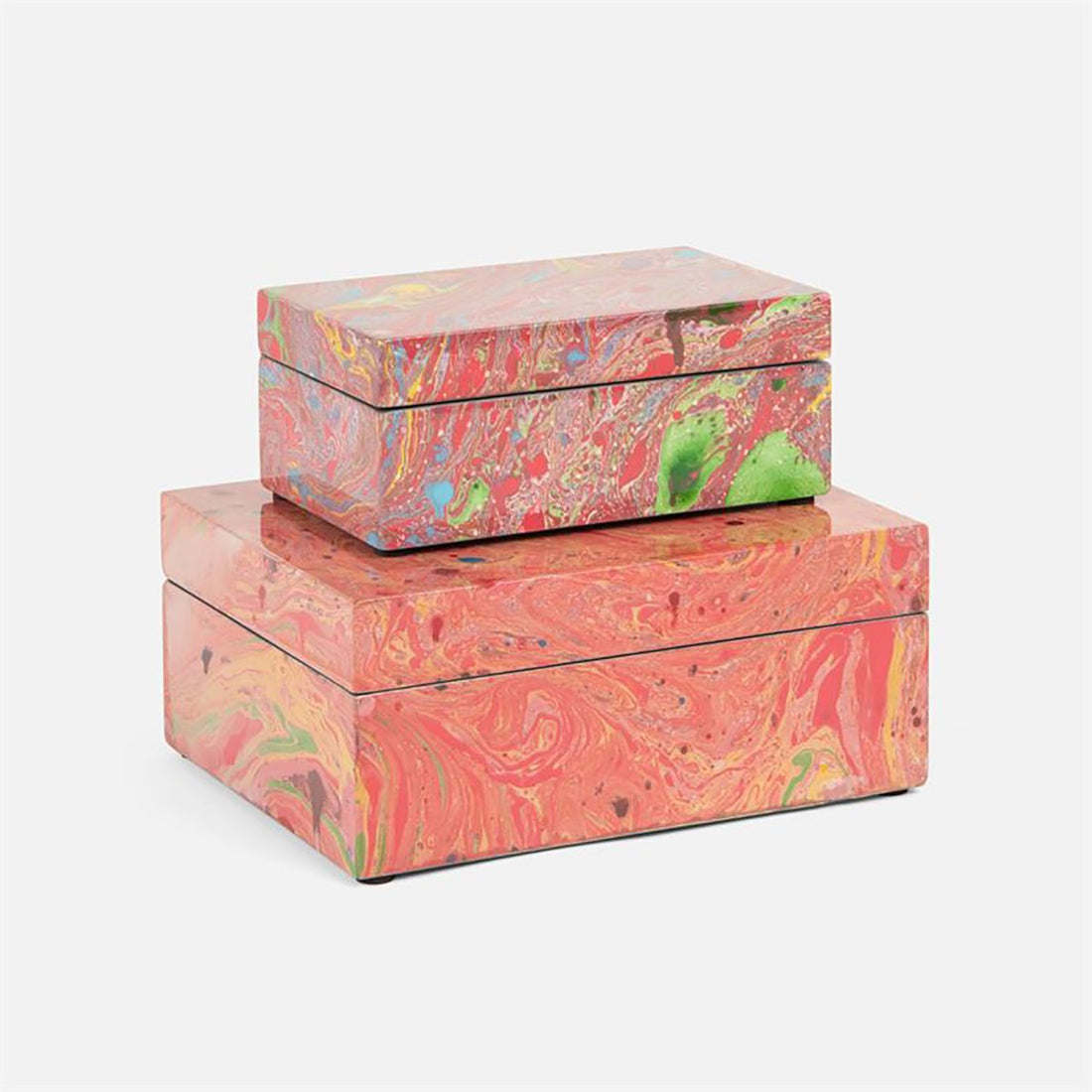 Made Goods Noelle Lacquered Resin Box, 2-Piece Set