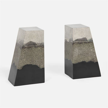 Made Goods Otis Sand Resin Bookends, 2-Piece Set