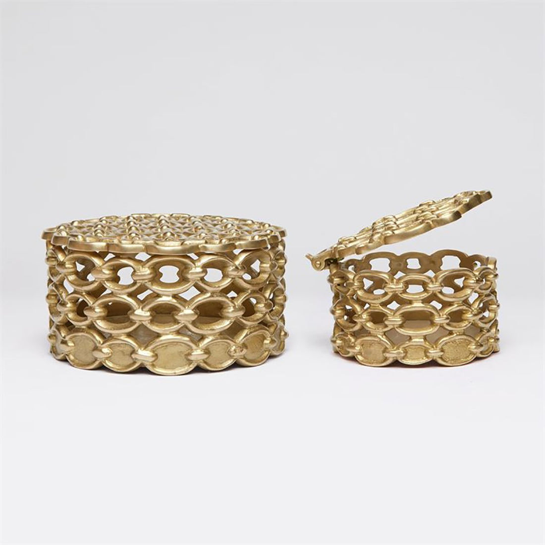 Made Goods Rocco Brass Open Chain Box, 2-Piece Set