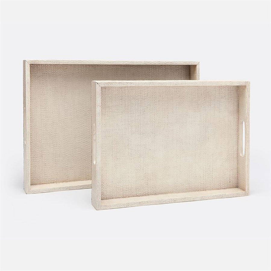 Made Goods Sutton Faux Raffia Tray, 2-Piece Set