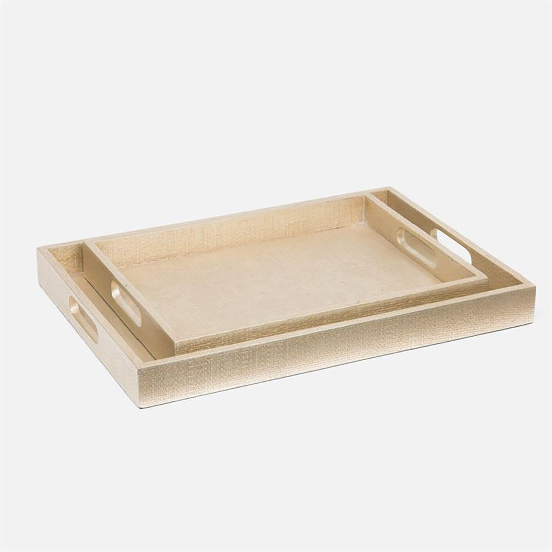 Made Goods Sutton XL Rectangular Faux Raffia Tray, 2-Piece Set