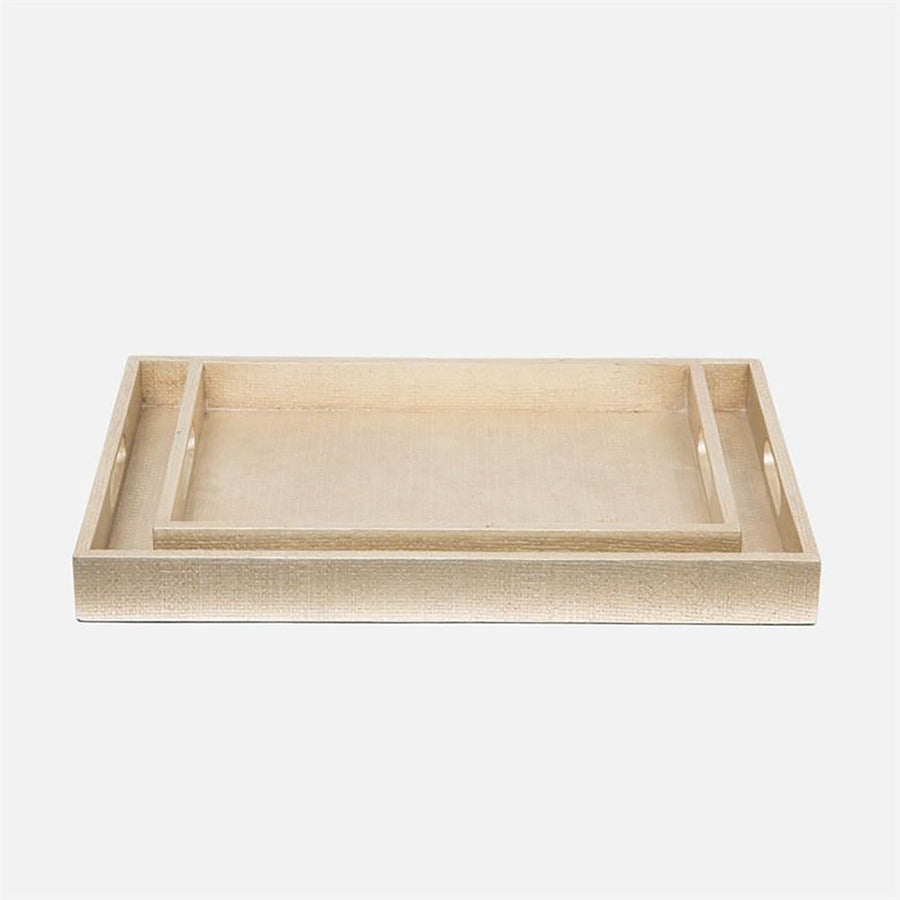 Made Goods Sutton XL Rectangular Faux Raffia Tray, 2-Piece Set