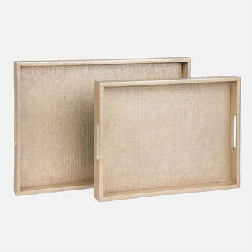 Made Goods Sutton XL Rectangular Faux Raffia Tray, 2-Piece Set